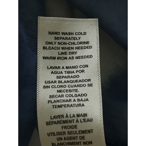 Chicos Sz 0 (SMALL) Blue White Tie Dye Stripe Button Front Shirt Tunic EUC - Picture 12 of 13